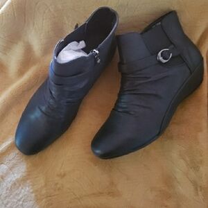 Chic Black Ankle Booties with Buckle Detail